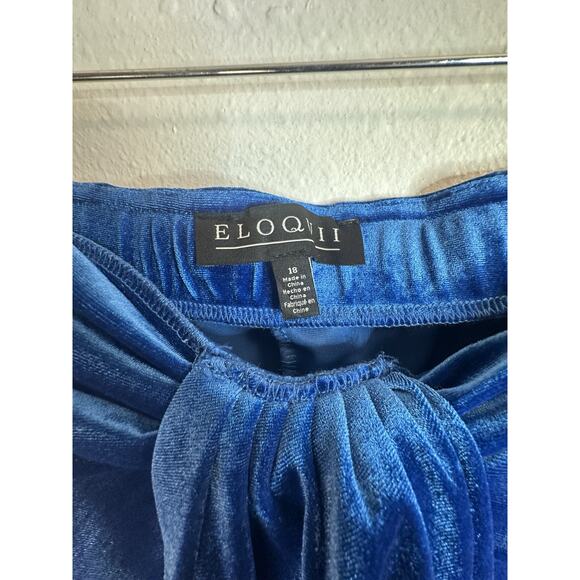 NWT Eloquii Blue Velvet Maxi Skirt With Slit Size 18 - Picture 6 of 6